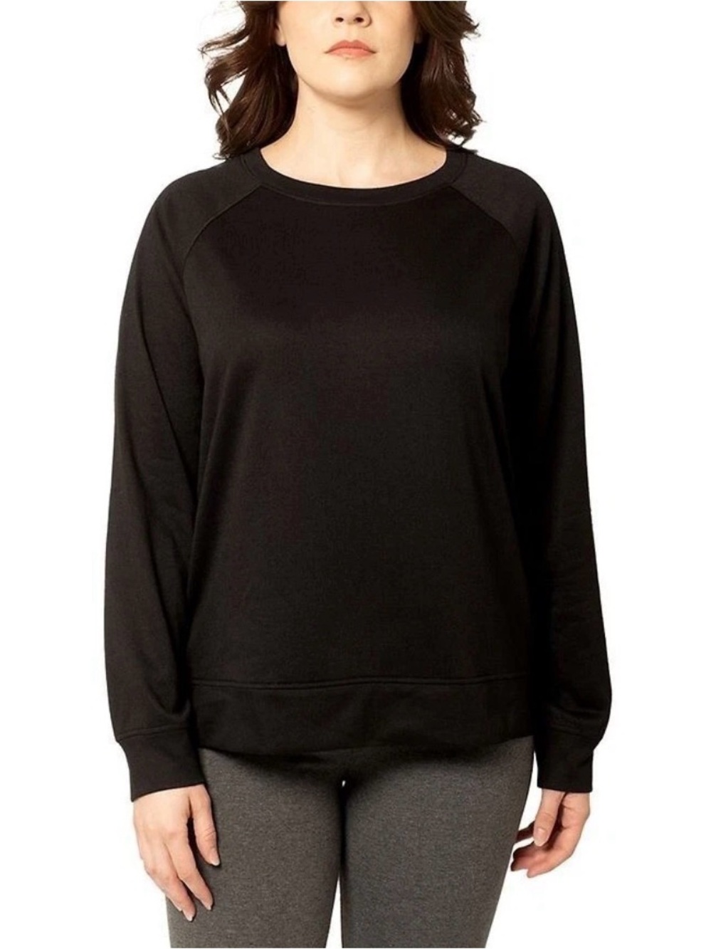 NWT West Loop Women's Long Sleeve Crew Neck Tee, Black Size S/M